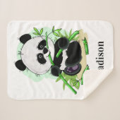 かわいいパンダの名前をカスタムする毛布 シェルパブランケット (正面(横))