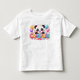 かわいいパンダの名前パステルピンク卒業おめでとう トドラーTシャツ