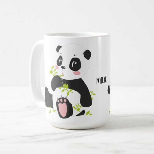 かわいいパンダの名前 コーヒーマグカップ (正面左)
