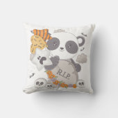 かわいいパンダの墓RIPこうもりハロウィーン クッション (正面)