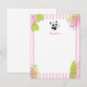 かわいいパンダの女の子のベビーシャワーのサンキューカード サンキューカード (正面/裏面)