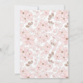 かわいいパンダの女の子の緑ピンクの花の赤ちゃんシャワー 招待状 (裏面)