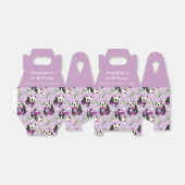 かわいいパンダの女の子ソフトパープル模様1st誕生日 フェイバーボックス (折り畳みなし)