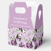 かわいいパンダの女の子ソフトパープル模様1st誕生日 フェイバーボックス (オープン)