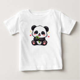 かわいいパンダの子供用Tシャツ | かわいいキャラクター ベビーTシャツ