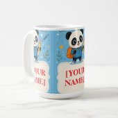 かわいいパンダの学校グッズ コーヒーマグカップ (正面左)