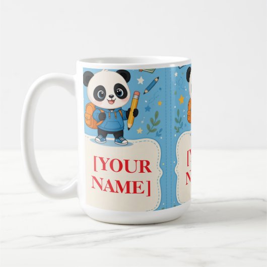 かわいいパンダの学校グッズ コーヒーマグカップ (左)