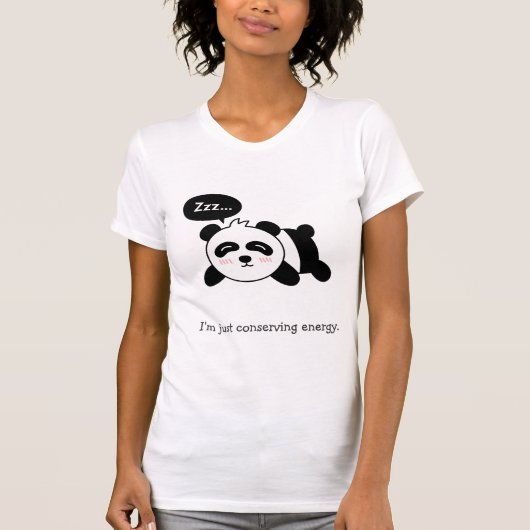 かわいいパンダの寝顔のイラスト Tシャツ (正面)