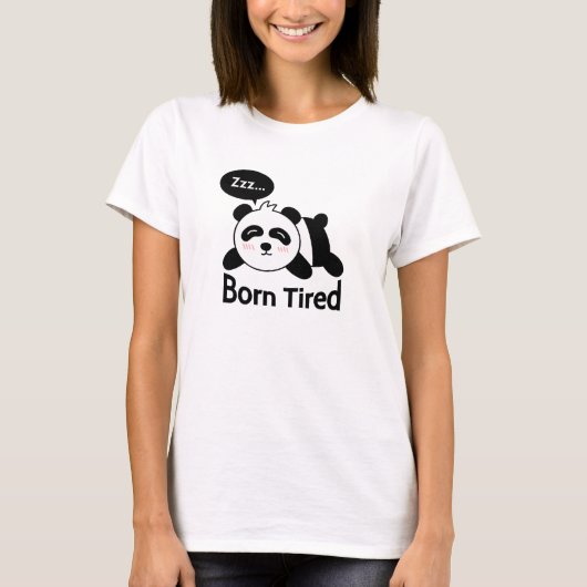 かわいいパンダの寝顔のイラスト Tシャツ (正面)