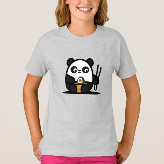 かわいいパンダの寿司Tシャツ Tシャツ (正面)