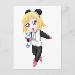 かわいいパンダの少女 ポストカード