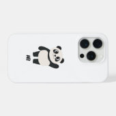 かわいいパンダの挨拶 "こんにちは" かわいいキャラクターのスマホケース iPhoneケース (裏面横)