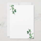 かわいいパンダの水彩緑1歳の誕生日 招待状 (裏面)