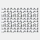 かわいいパンダの漫画アート ラッピングペーパーシート (正面3)