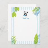 かわいいパンダの男の子のベビーシャワーのサンキューカード サンキューカード (正面/裏面)