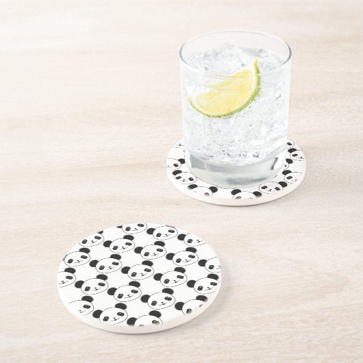 かわいいパンダの白黒の模様 コースター (側面)