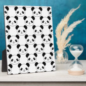 かわいいパンダの白黒の模様 フォトプラーク (側面)