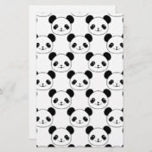 かわいいパンダの白黒の模様 便箋 (正面/裏面)