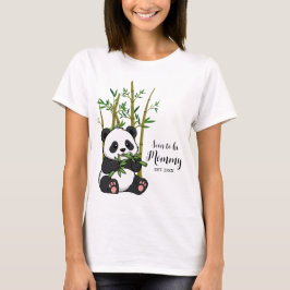 かわいいパンダの竹とミントのベビーシャワー Tシャツ
