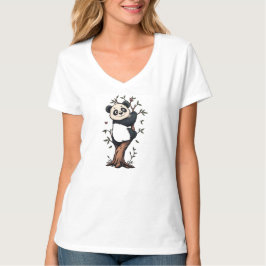 かわいいパンダの竹のグラフィックTシャツ Tシャツ