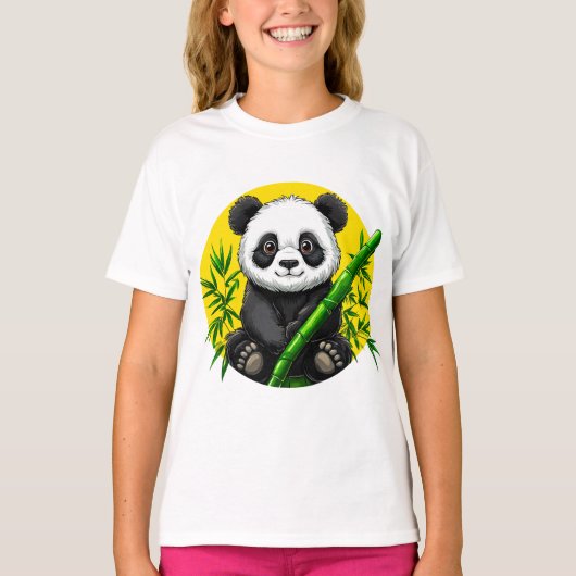 🐼 かわいいパンダの竹の子供用ギフト ✨ Tシャツ (正面)