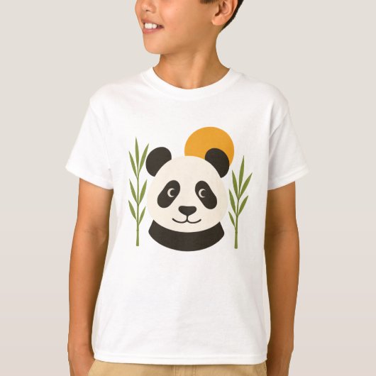 かわいいパンダの竹の子供用Tシャツ Tシャツ (正面)