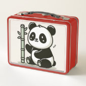 かわいいパンダの竹芸術 メタルランチボックス (裏面)