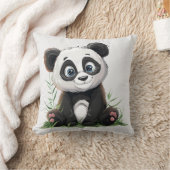 かわいいパンダの緑の竹が個性を生み出すかわいいパンダ クッション (ブランケット)