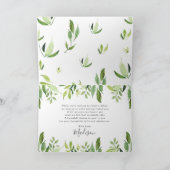 かわいいパンダの緑の赤ちゃん男女兼用シャワー サンキューカード (内部)