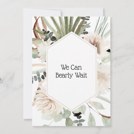 かわいいパンダの緑の赤ちゃん男女兼用シャワー 招待状 (裏面)