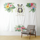 かわいいパンダの花のベビーシャワーフォトブースの小道具 タペストリー (インサイチュ(横))