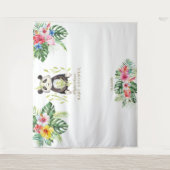 かわいいパンダの花のベビーシャワーフォトブースの小道具 タペストリー (正面)