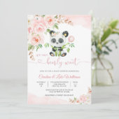 かわいいパンダの花のベビーシャワー招待状 招待状 (スタンド正面)