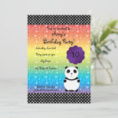 かわいいパンダの誕生日招待状 招待状 (スタンド正面)
