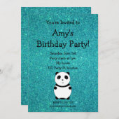 かわいいパンダの誕生日招待状 招待状 (正面/裏面)