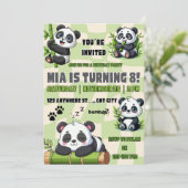 かわいいパンダの誕生日招待状🎉 招待状 (スタンド正面)