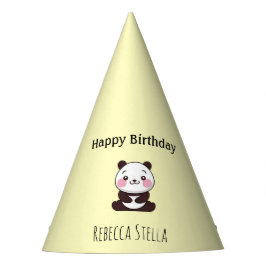 かわいいパンダの誕生日黄色 パーティーハット