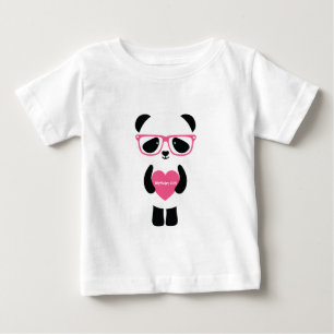 かわいいパンダの誕生日 ベビーTシャツ
