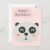 かわいいパンダの誕生日 - 子供の誕生日 ポストカード (正面/裏面)