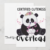 かわいいパンダの赤ちゃん服 招待状 (正面/裏面)