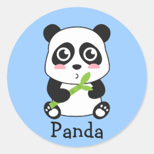 かわいいパンダの赤ちゃん ラウンドシール