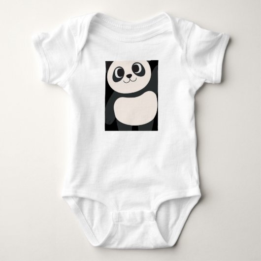 かわいいパンダの赤ちゃんTシャツ 👶😇 ベビーボディスーツ (正面)