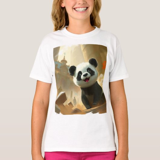 かわいいパンダの雰囲気 Tシャツ (正面)