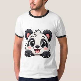 かわいいパンダの顔出しパネル Tシャツ