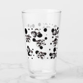 かわいいパンダの黒白と水玉の背景 タンブラーグラス (裏面)
