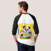 かわいいパンダの「Have A Pandastic Day」 Tシャツ (裏面フル)