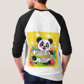 かわいいパンダの「Have A Pandastic Day」 Tシャツ (裏面)