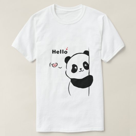 かわいいパンダのTシャツ | 動物おもしろい図 Tシャツ (デザイン正面)