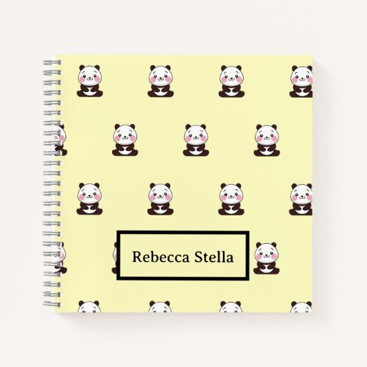 かわいいパンダは黄色 ノートブック (正面)