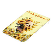 かわいいパンダひまわり持ち柔軟なマグネット マグネット (左側)